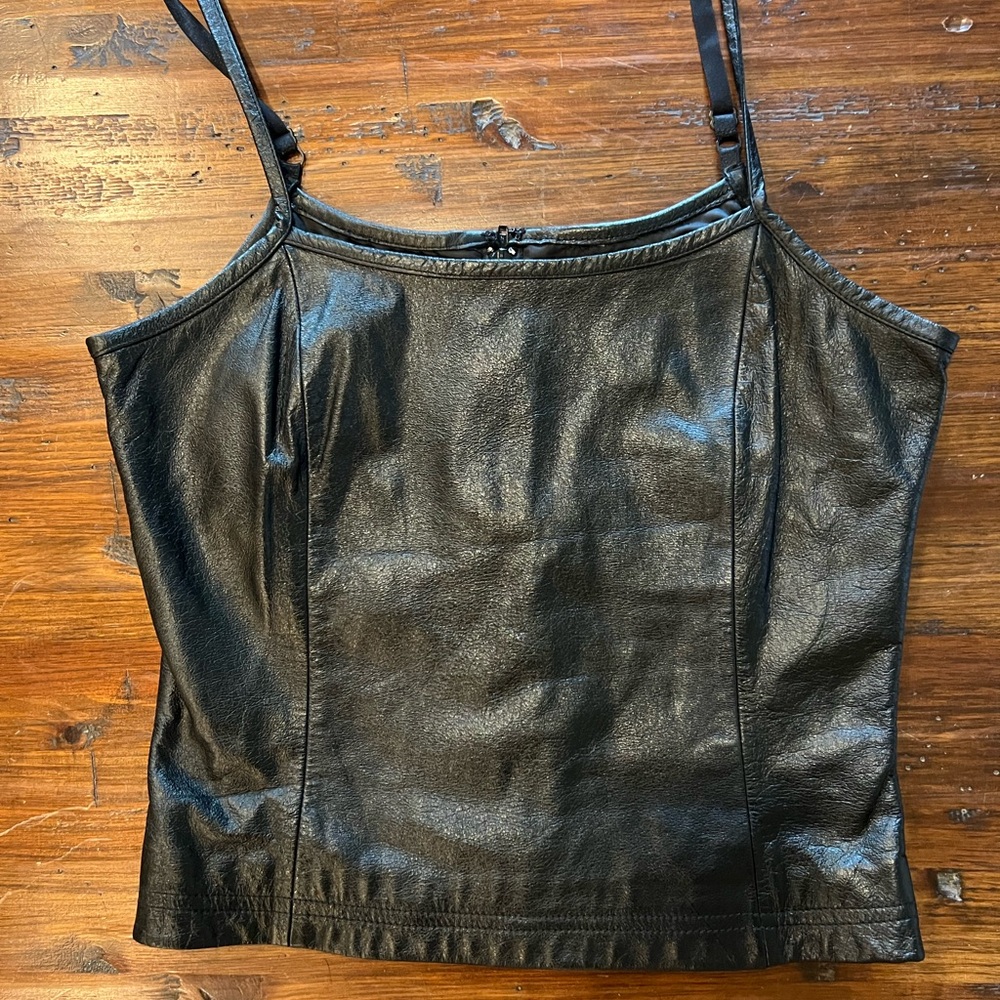 Vintage Wilson’s Leather Genuine Black Leather Tank Top
